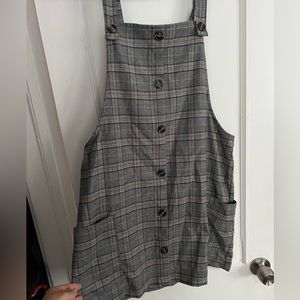 Plaid Overall dress